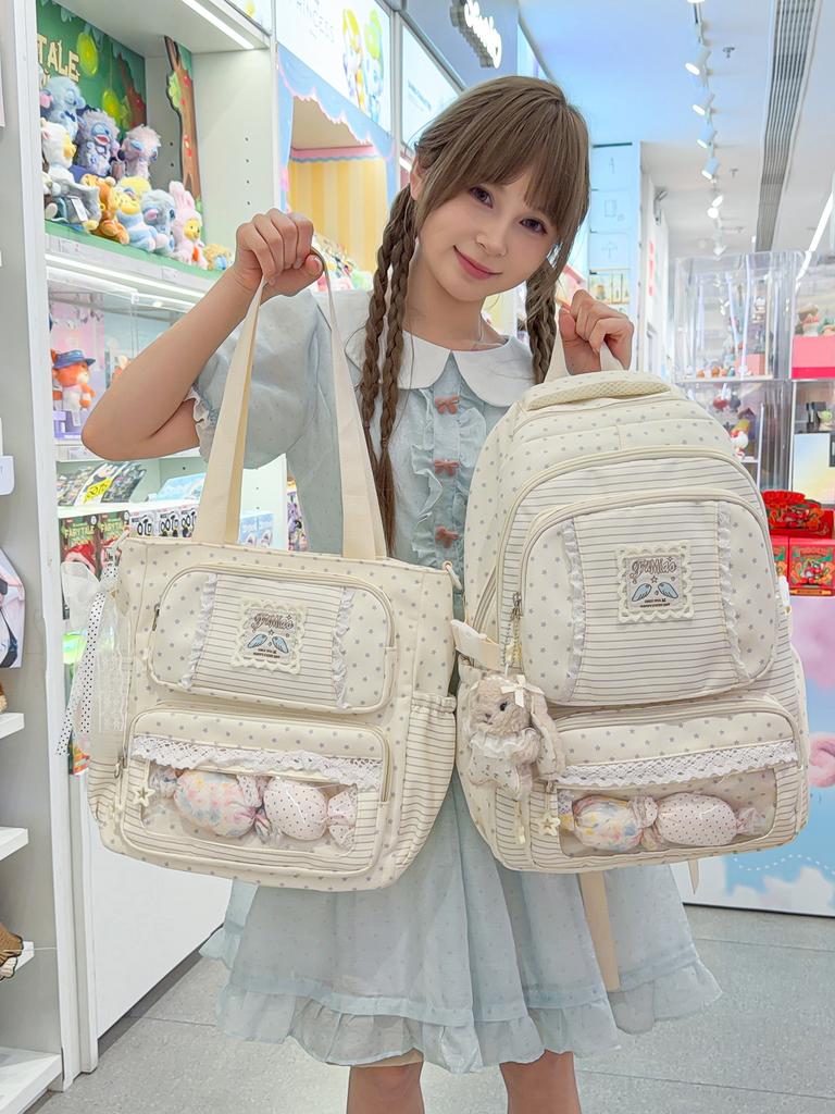 Schoolbag Korean version of the new ins style transparent backpack schoolbag female college style high value fashion large capacity student backpack