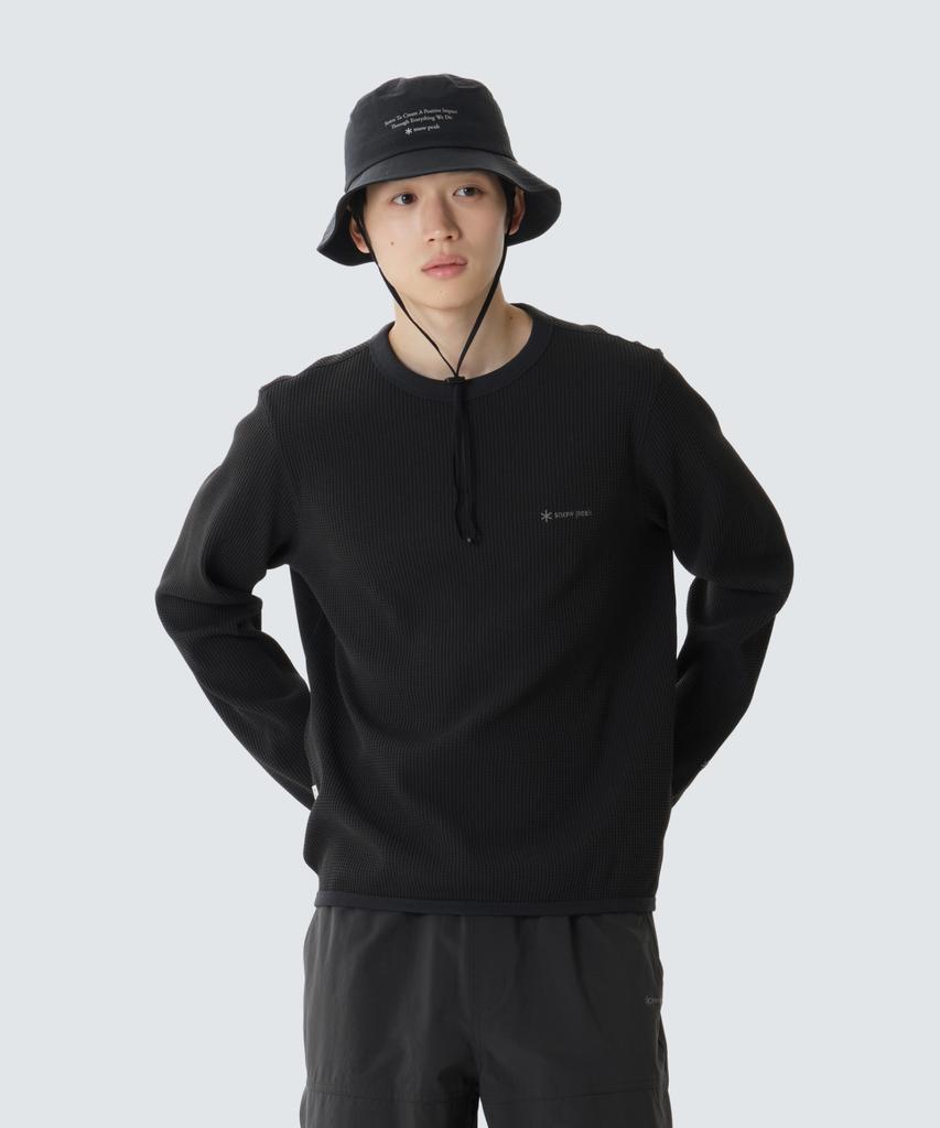SNOWPEAK APPAREL Teijin Delta Peak Waffle Sweatshirt (S26Futht16) Black