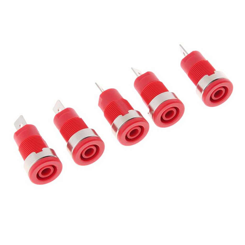 5pcs 4mm Banana Plug Safety Socket Panel Mount Binding Post 32A Red ...