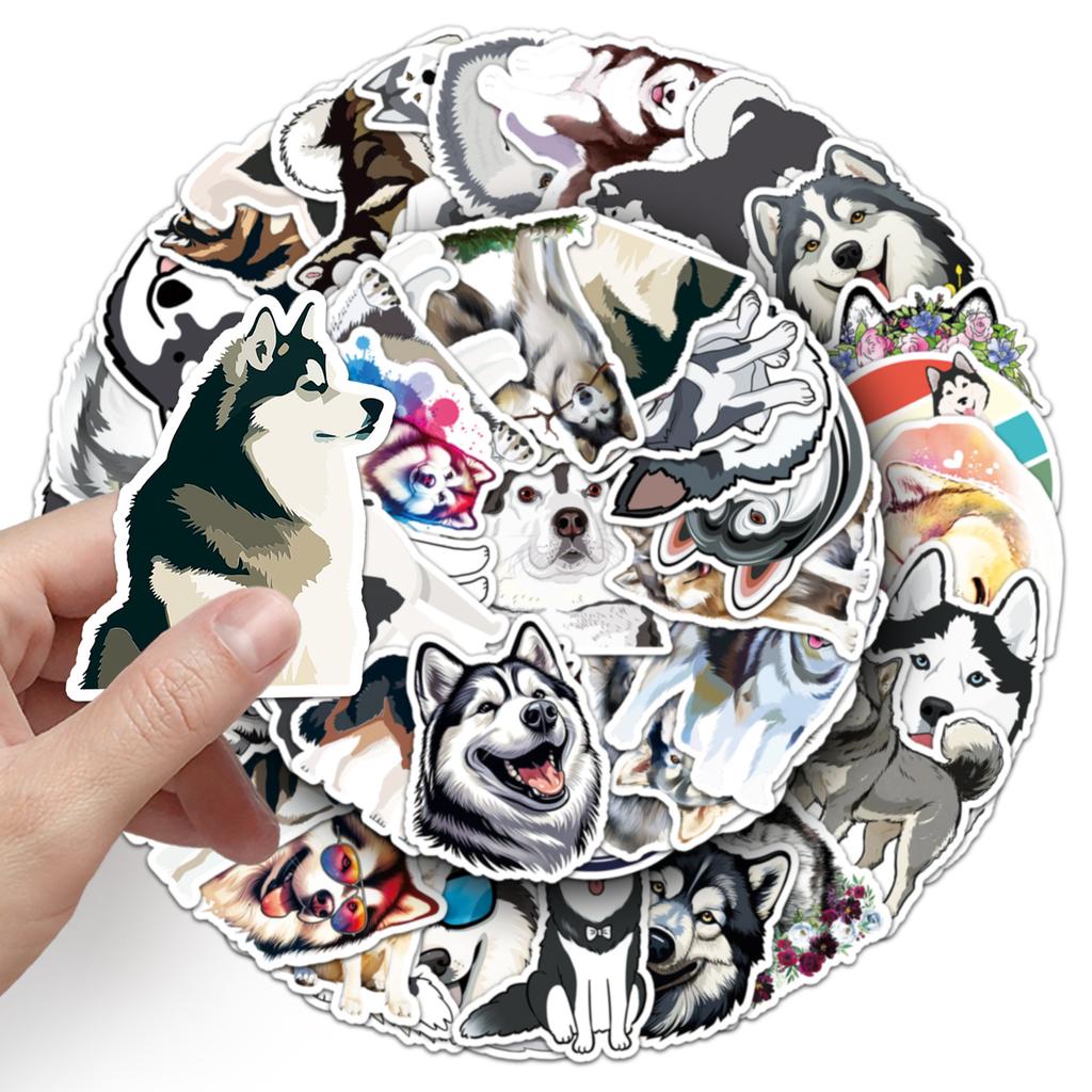 50 Alaska Graffiti Sticker Personalisierte Cartoon Niedlicher Hund Dekoration Handy Wasserbecher Guka Sticker