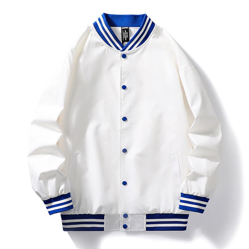 Autumn and Winter American Baseball Jersey Men's Stand-up Collar Jacket Loose Color Matching Simple Men's Jacket Jacket Men