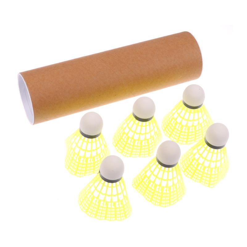 6Pcs/Paper Tube Nylon Plastic Badminton Shuttlecock For Practice Portable Shuttlecocks Sport Training Kids Entertainment