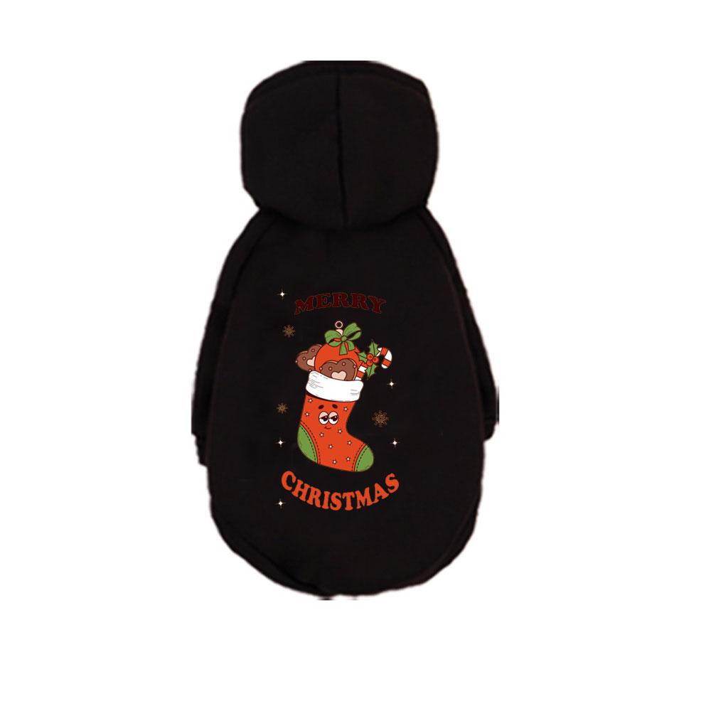 Christmas Pet Hoodie Winter Autumn Cat & Dog Christmas Print Pattern Hooded Hoodie, Festive Style Party Outfits