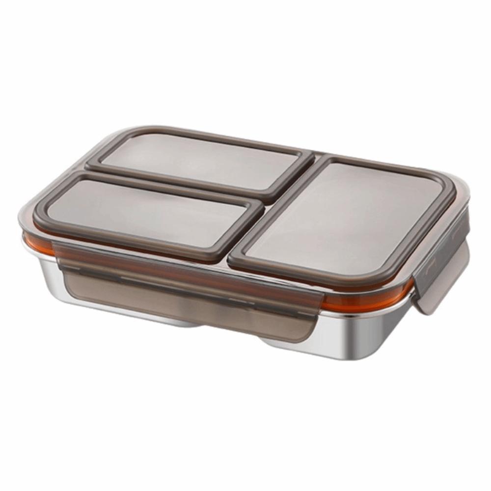 Leak-Proof Stainless Steel  Lunch Box Microwave Safe Student Meal Plate Meal Prep Container  Office