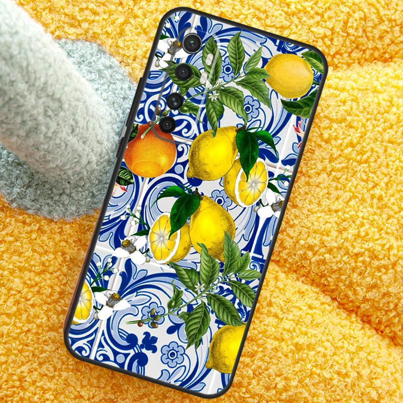 Mittelmeer-Zitronen-Hülle für Xiaomi 13T 14T 15T 14 15 Ultra 17 Pro Max Hülle für POCO F8 F7 X7 Pro F5 F6 X5 X6