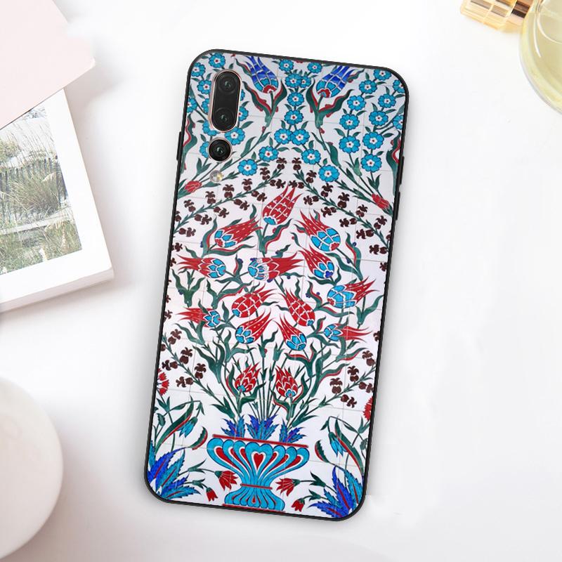 Ancient Floral Tiles For Huawei Nova Y73 Y72 Y90 Y70 Y60 Y91 Y61 12s 12i 11i 8i 9 10 SE P60 P30 Pro P40 Lite Case