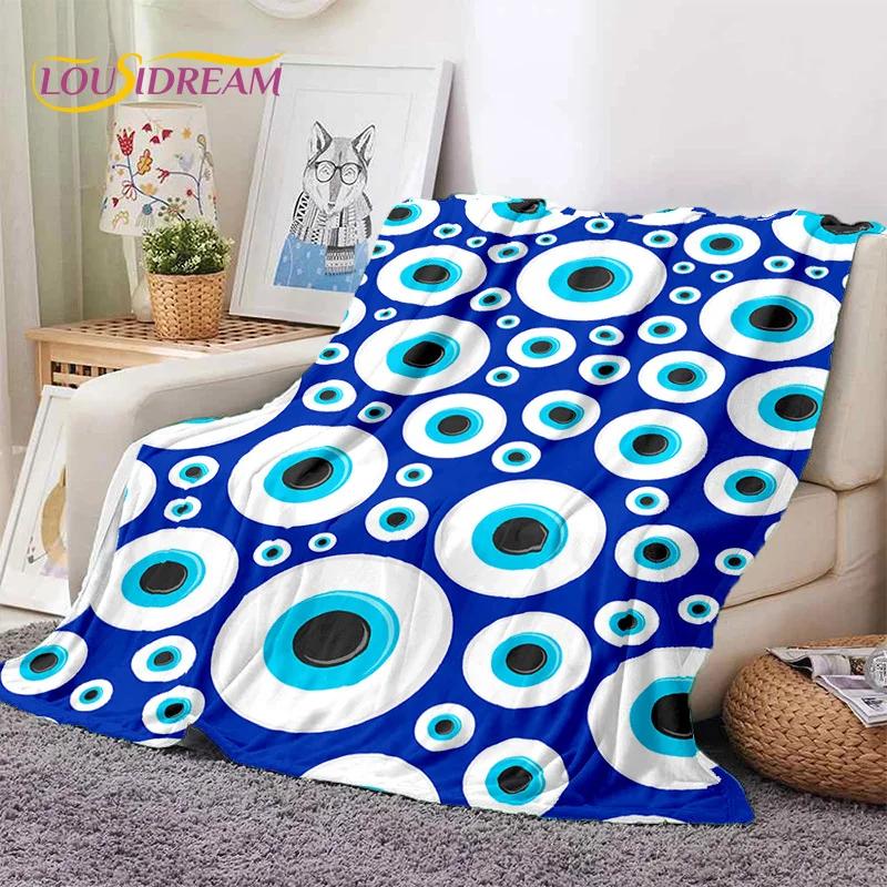Evil Eye Turkey Blue Nazar Eye of Horus Soft Flannel Blanket for Beds Bedroom Sofa Picnic,Throw Blanket for Outdoor Leisure Gift