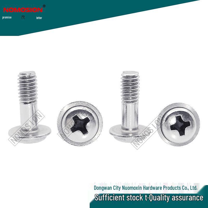 304 Stainless Steel Phillips Pan Head Machine Screw with Collar & Washer, PWM4*12, Half-Thread