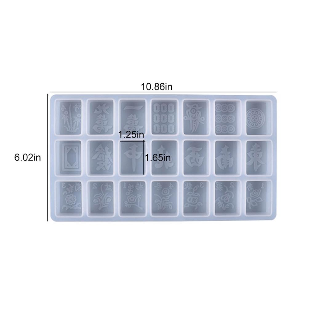 DIY Mahjong Silicone Mold Handmade Mahjong Making Supplies Crystal Glue Mold Mahjong Game Pieces Tiles Resin Cake Silicone Molds