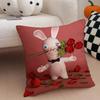 Anime R-Raving Rabbids Pillow Case Anti-Dustmite Pillowcase Invisible Zipper Silky Short Plush Sofa Cushion Cover