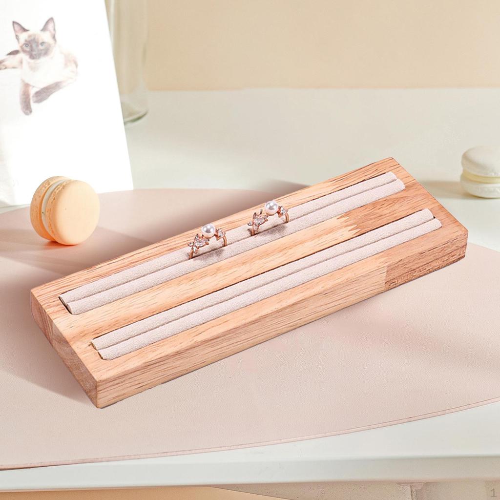 Elegant Wooden Jewelry Tray for Rings and Earrings - Perfect Gift Girls
