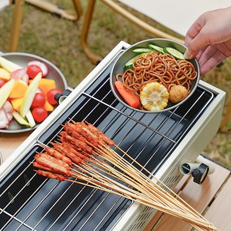 Corrosion Resistant Outdoor Plate Food Safe Metal Texture Camping Dish Suitable for Hiking Mountain and Trip Use