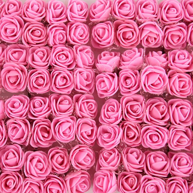 144/288 Stück Mini Spitze Rosenblume Kunstblume Kleine Schaumrosenblütenköpfe Hochzeitsdekoration DIY Bastelstraußzubehör