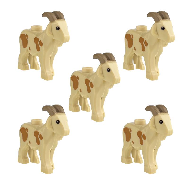 Bausteine Tiere Ziege Schaf Geflügel Rind Vieh Geflügel Küken Bauernhof Haustier Gans Vogel Zubehör Kinder Spielzeug Geschenk natürlich 5 Stück