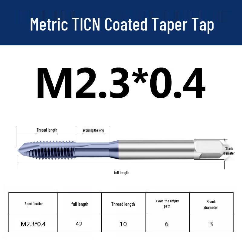 Jundingying M2.3x0.4 TICN Spiral Point Machine Tap