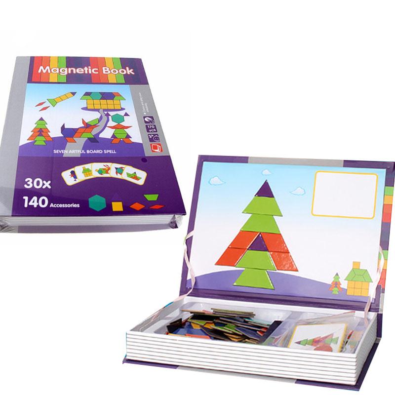 Children Intelligent Magnetic Book Kids Early Education Puzzle Toys Dress Up DIY 3D Puzzles Jigsaw Brain Training Game Gift Toy