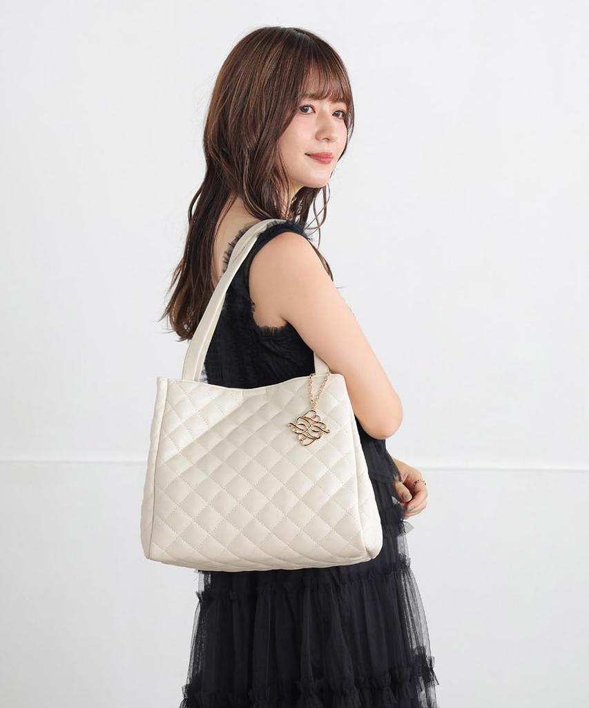 Altro Rose Elfenbein Tragetasche für Damen, 2-Wege gesteppte Umhängetasche, 970376-11, Großes Fassungsvermögen, A4-Format, Handtasche, Umhängetasche, Beliebte Marke, Schlicht