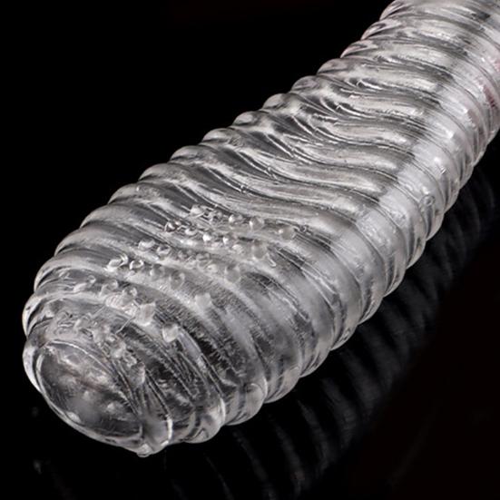 Penis Extension Sleeve Eco-friendly Washable TPE Transparent Penis Extension Vibrator Sleeve for Household