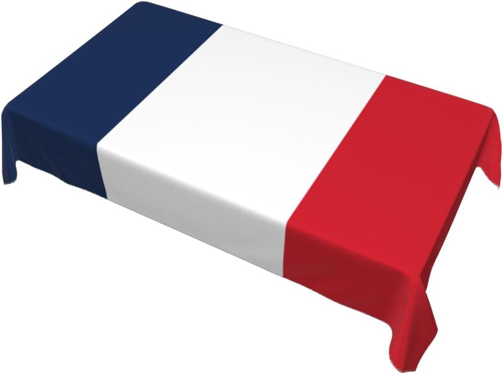 Red White Blue Stripes France Flag Rectangle Tablecloth for Table Decor Reusable Kitchen Dining Tablecloth Patriotic Party Decor