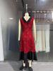 Elegant French-Inspired Red Long Dress