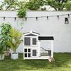 Outdoor Rabbit Hutch for 2 Rabbits in Wood with Pull-Out Tray and Run Area, 110x60x104 cm