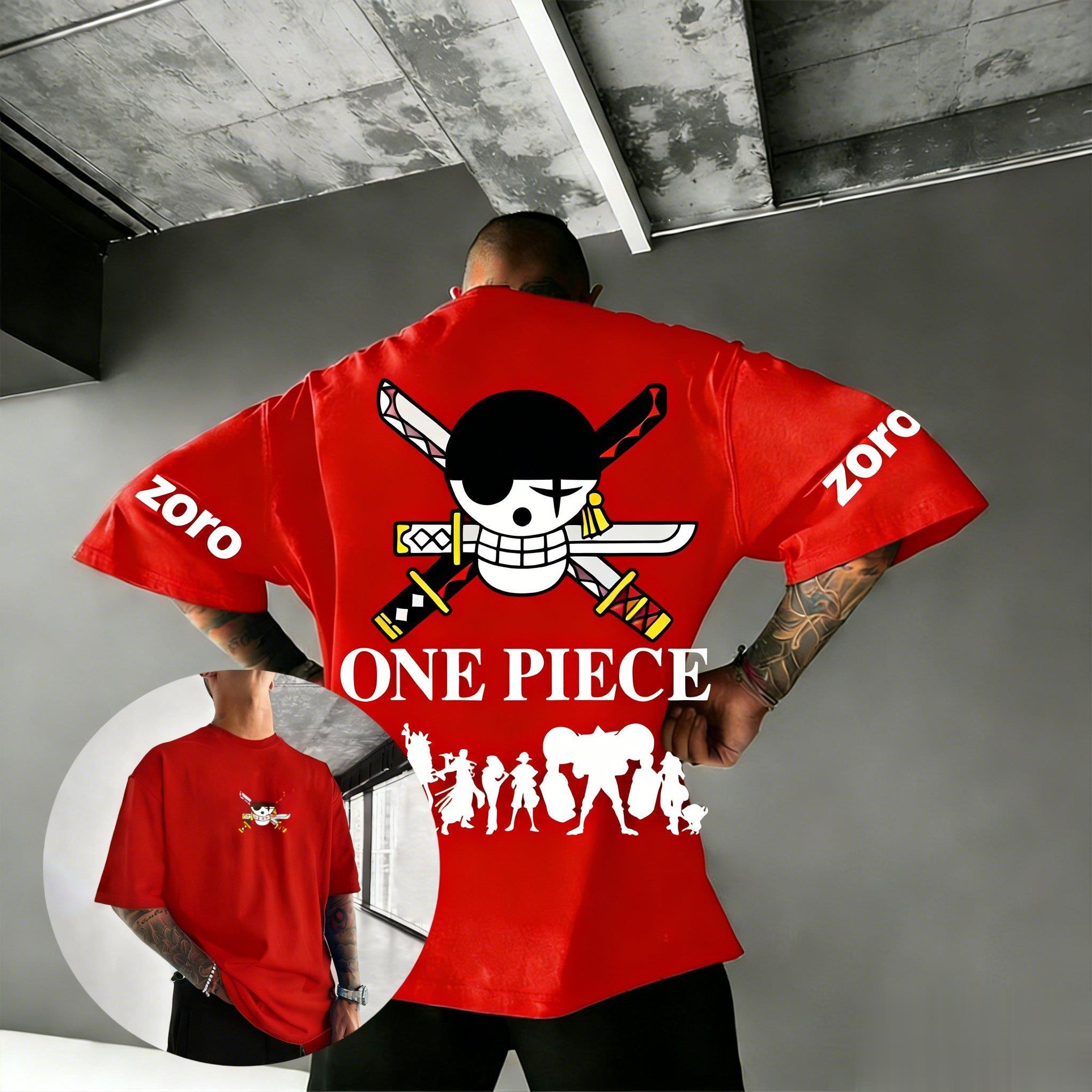 

Аниме Ван Пис Зоро Футболка Мужская Женская 2026 Лето Новая Хлопок Короткий Рукав Топы Уличная Одежда Повседневная Футболка с Принтом Мультяшный Принт Y2k S