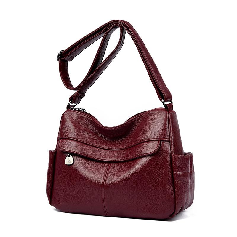 Bag women's new mother bag simple and fashionable shoulder bag soft leather women's large-capacity messenger bag tide