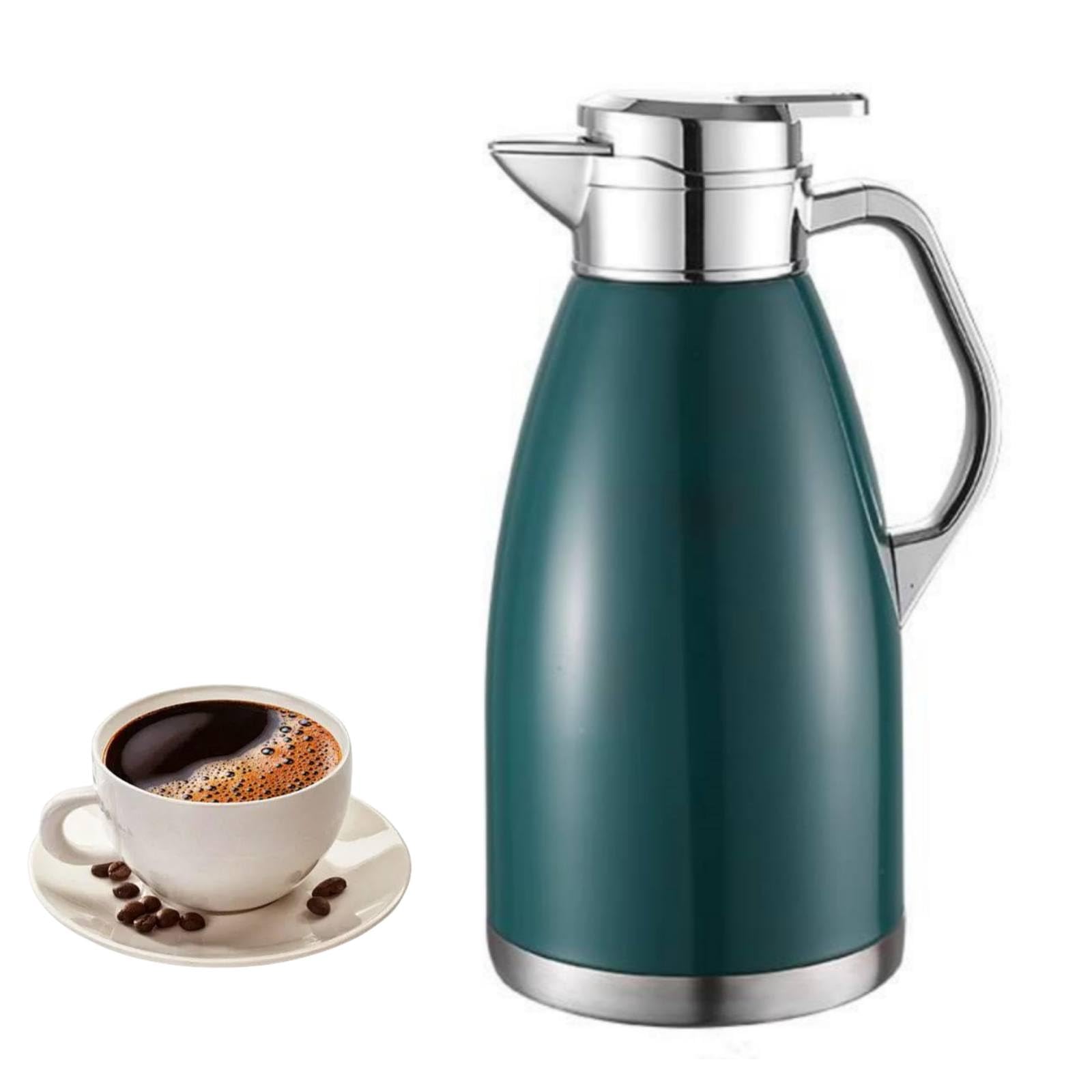 

XLRLPAT Термос из нержавеющей стали, Кофейник, Внутренняя колба 304, Чайник, Настольный чайник для холодной воды, Бытовой, Настольный, Модный, Двухслойная вакуумная изоляция зелёный