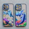 Summer Ocean Dolphin Print Phone Case For iPhone 16 15 13 12 11 14 Pro Max Mini XR XS X 7 8 14 15 16 Plus Shockproof Back Cover