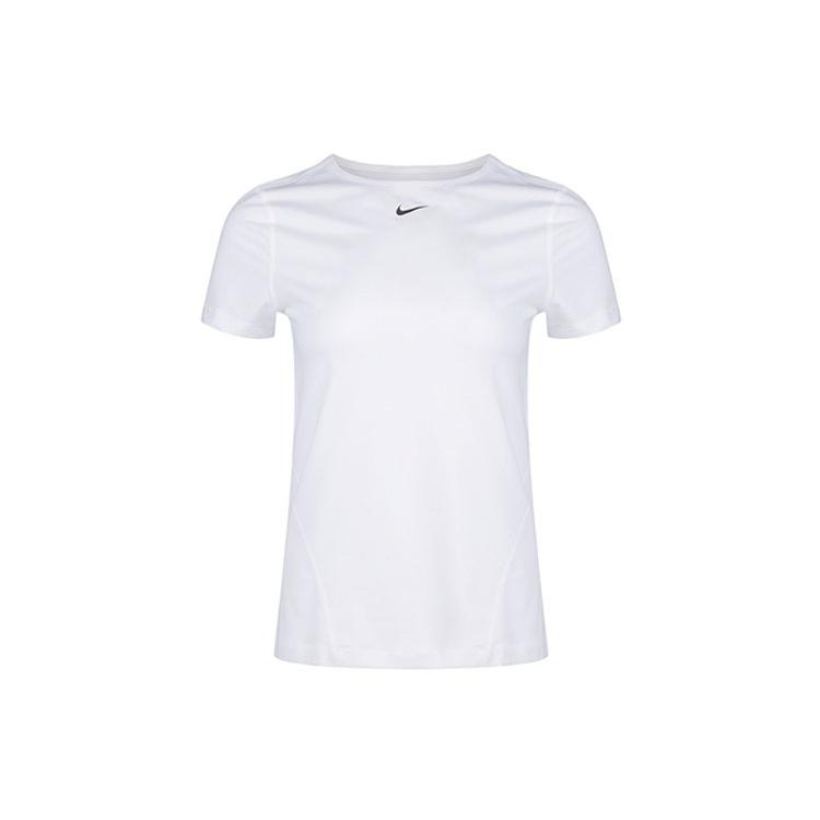 (WMNS) Nike PRO MESH Training Tops Training Gym Short Sleeve White Women s AO9952-100 XS