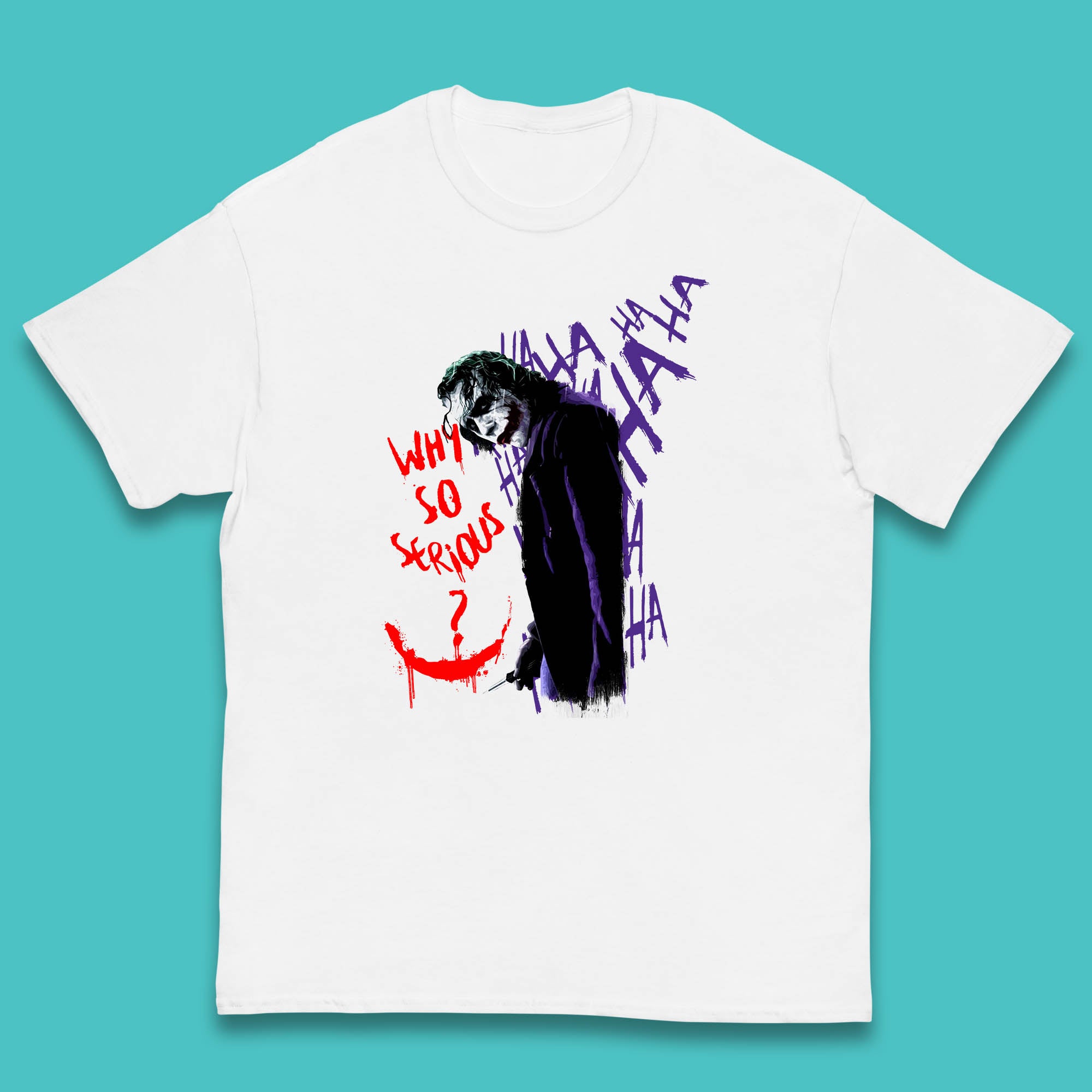 Why So Serious? Haha Joker Funny Evil Joke Movie Villain Comic Book Character Supervillain Kids T Shirt 140