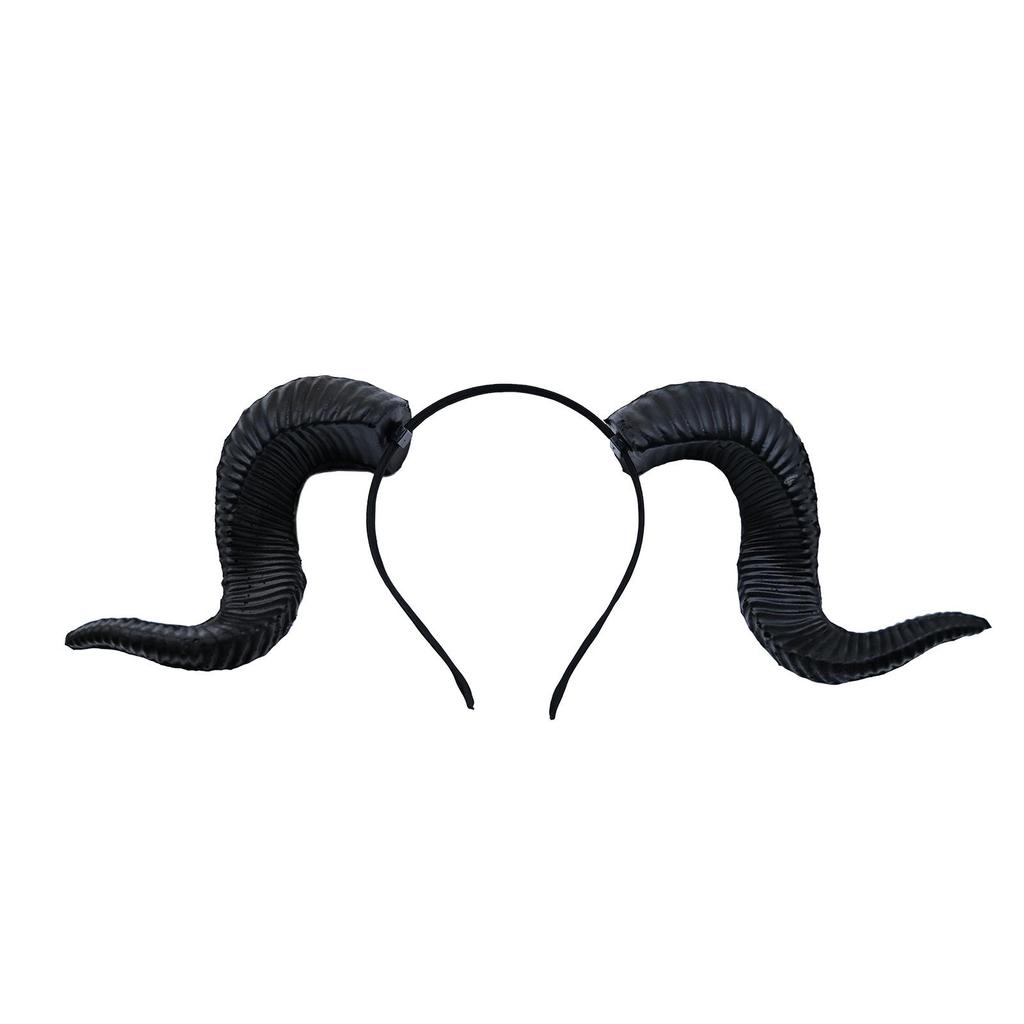 Carnival Mouflon Horn Headband: Halloween Masquerade Costume Accessory