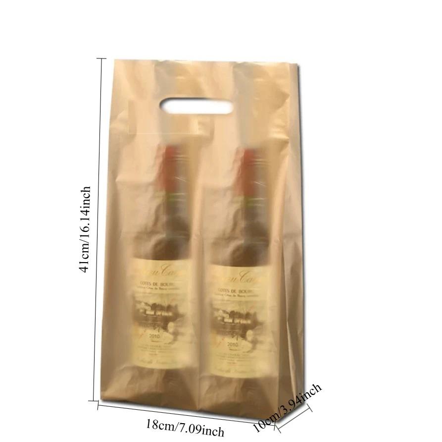 Plastic Handbag Single Double Wine Bottle Storage Sack Halloween Thanksgiving Wedding Gift Packaging Pouch Champagne Beverage Universal White Vest Bag