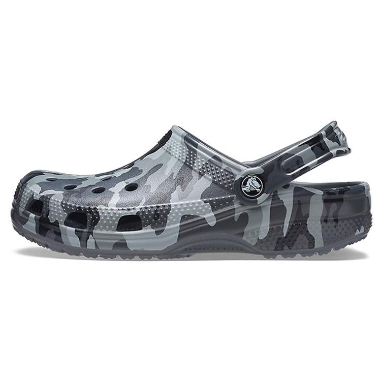 Crocs Beach Sandals Gray Camouflage Unisex Men s 206454-0IE EU 37-38