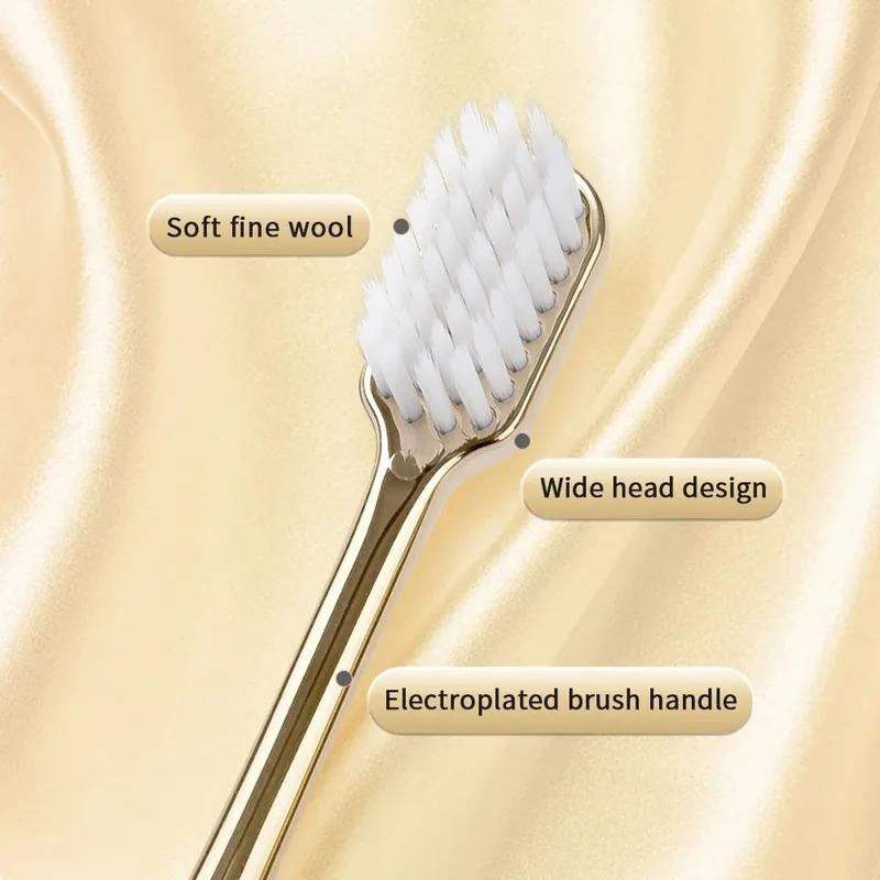 1-4pcs Luxury Soft Toothbrush Men Women Adult Tooth Brush Gold Silver Dental Brushes Elegance Gentle Toothbrushes Drop Shipping