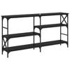 Console Table with Shelf Black Oak Effect 150 X 29 X 76.5 Cm