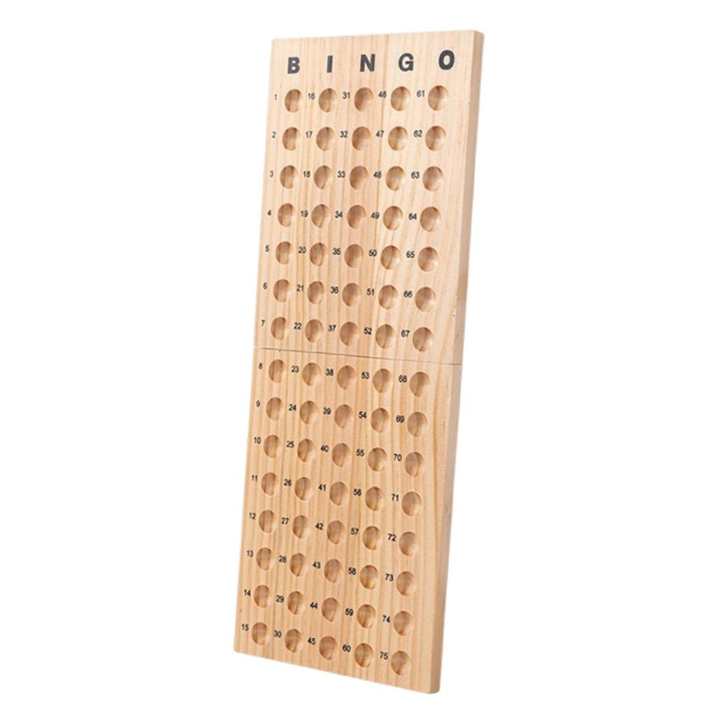 Wooden Bingo Masterboard Board, Ball Holder Education Toy, Portable, Easy to Use, Foldable for