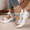Sandales décontractées pour femmes, Sandales compensées à semelles épaisses. Chaussures de plage d'extérieur, Nouvelles sandales pour femmes, Décorées de strass, Chaussures pour femmes tendance