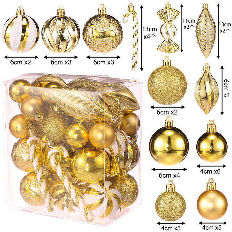 29/40pcs Silver Red Special-shaped Christmas Ball Ornaments Christmas Tree Party Decoration Christmas Spheres Pendant New 2026