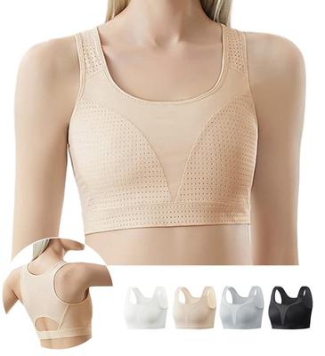 Veimia Kimono Sports Half Tank Top Style Women's Bra, Shapewear, Underwear, Bra, (Beige, 3XL)