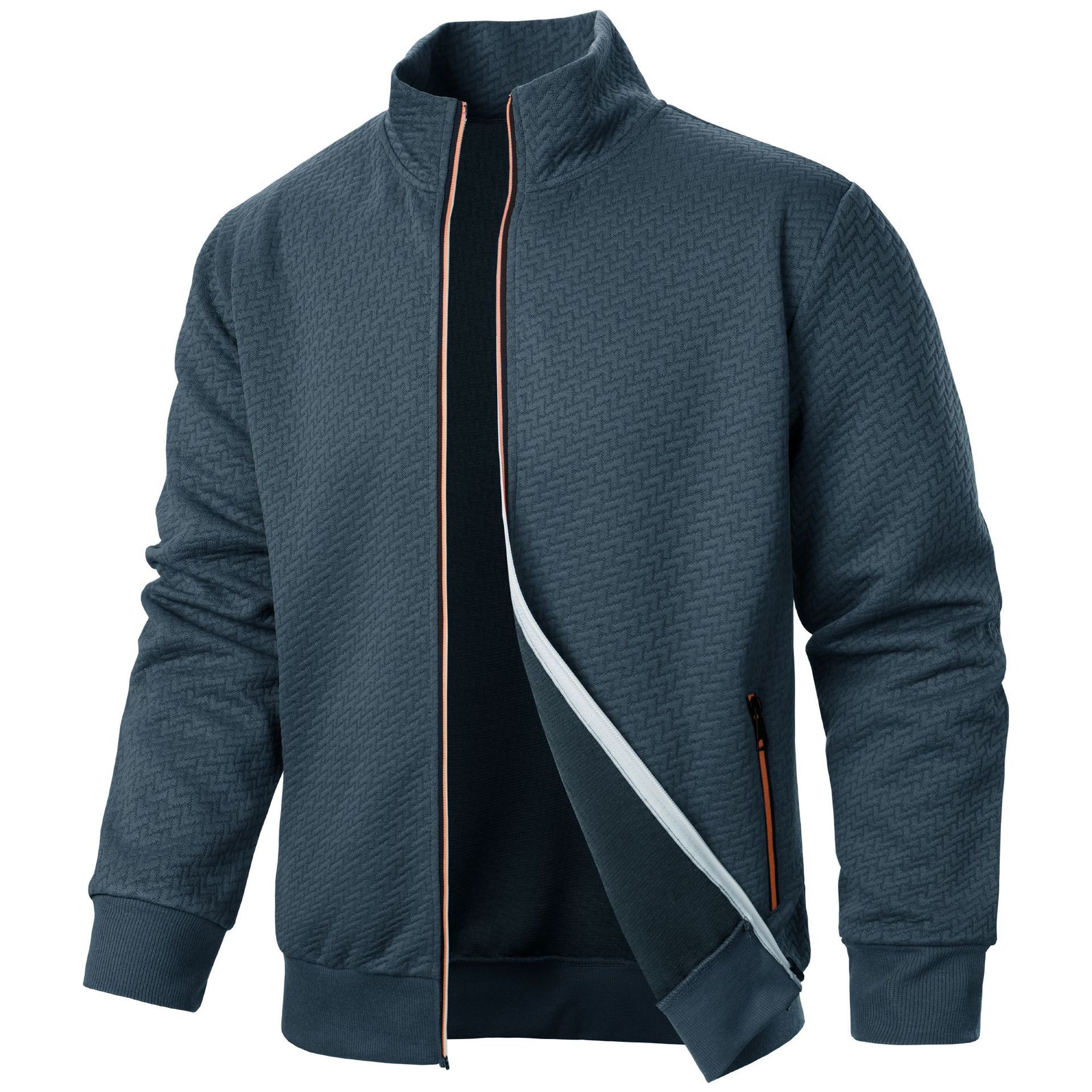 

Мужская куртка на молнии с воротником-стойкой, толстовка с капюшоном, мужской повседневный спортивный свободный кардиган Yasheng 3XL темно-серого