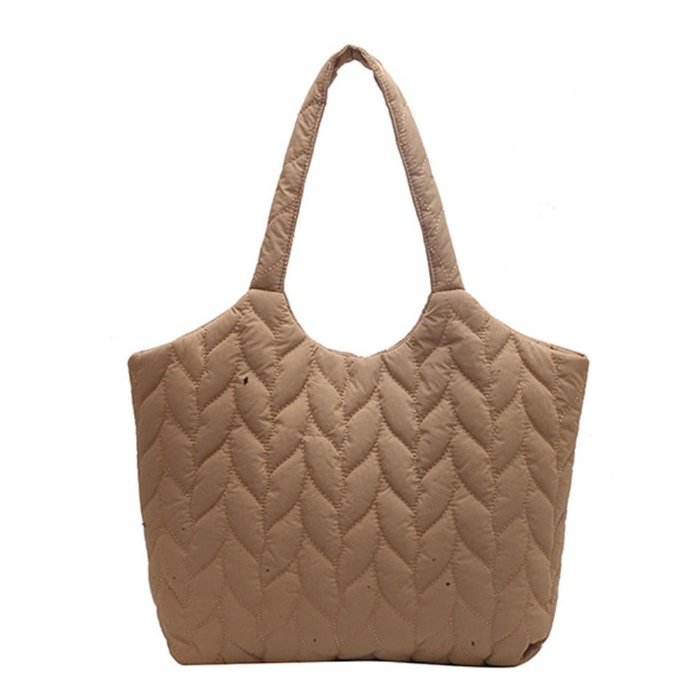 Casual Hand Bags Embroidery Thread Quilted Top-handle Bag Large Capacity Fashion Elegant Soft Cotton-Padded for Weekend Vacation