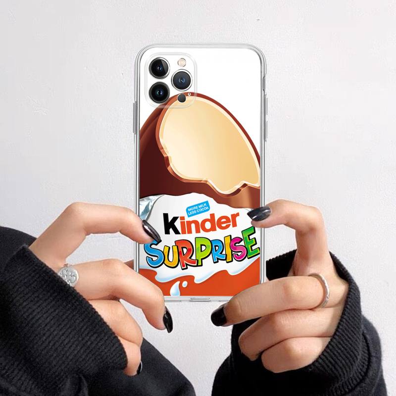 New Trolly egg KINDER JOY Surprise Phone Case For iPhone 14 13 12 11 Pro Max XS X XR SE 2020 6 7 8 Plus Mini Transparent Shell