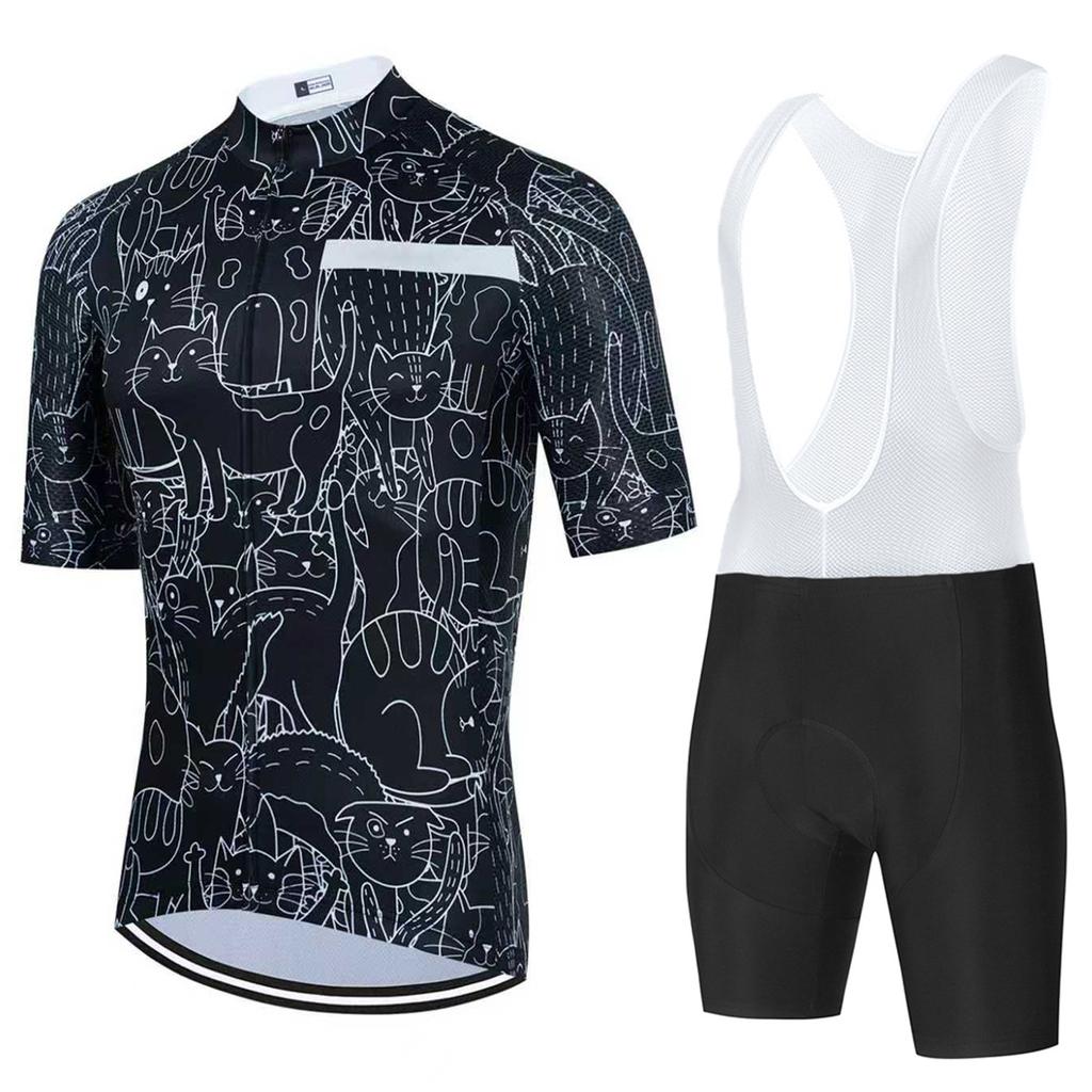 2026 Summer Men's Road Mountain Bike Riding Suit Set Breathable Sweat Wicking Short Sleeve Riding Top