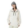 Li Ning Ski Series Half Zip Loose Ski Solid Color Letter Hooded Cotton Jacket Women Jacket Off-White AHXR060-2