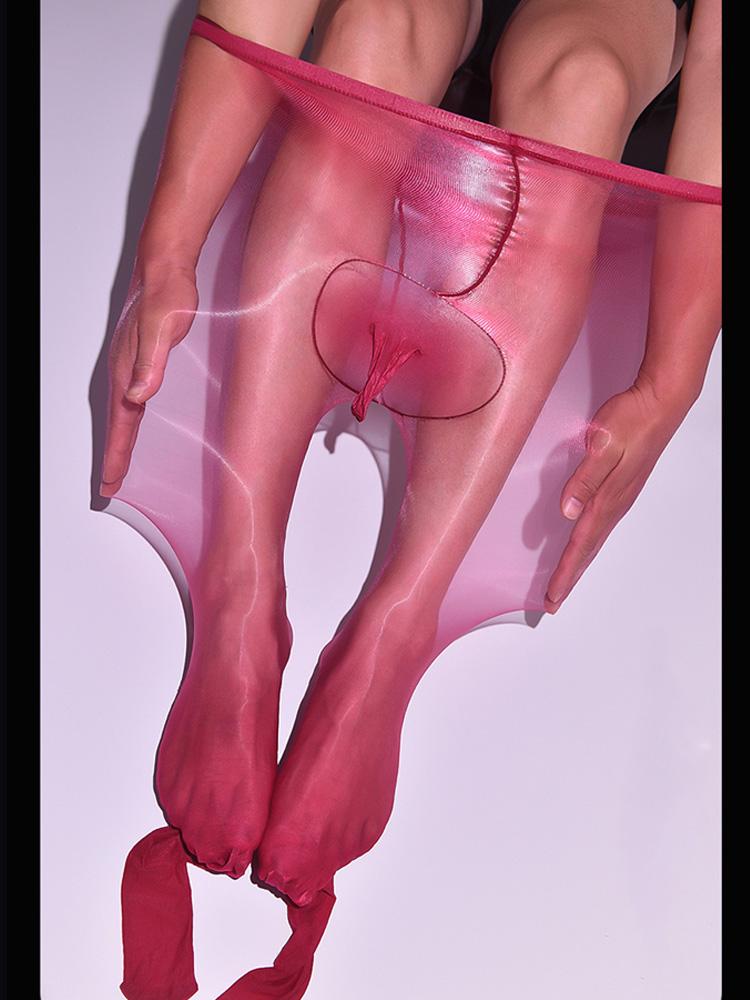 Sexy Men 1D Oil Shiny Pantyhose Sheer See Through U Convex Pouch Stockings Sexy Glossy Pantyhose Tights Plus Size