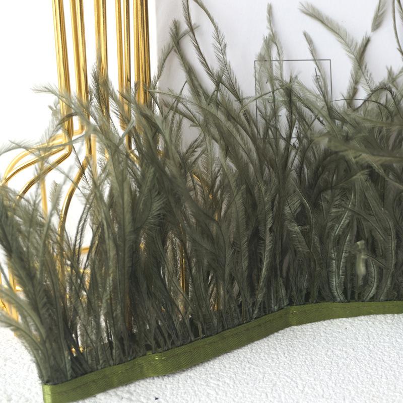 Feather Cloth Strip 10-15Cm Ostrich Hair Cloth Edge Dress Latin Dance Dress Skirt Decoration Clothing Accessories Lace