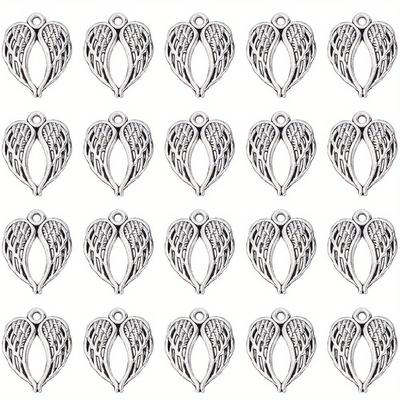 5/10/20 Pieces Alloy Material Angel Wings Amulet Fairy Wings Guardian Angel Amulet Jewelry Making Amulet DIY Craft Bracelet Necklace Earrings