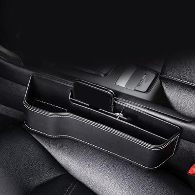 Auto Sitze Lücke Füller Lagerung Box PU Leder Schwarz Sitz Organizer Auto Zubehör für