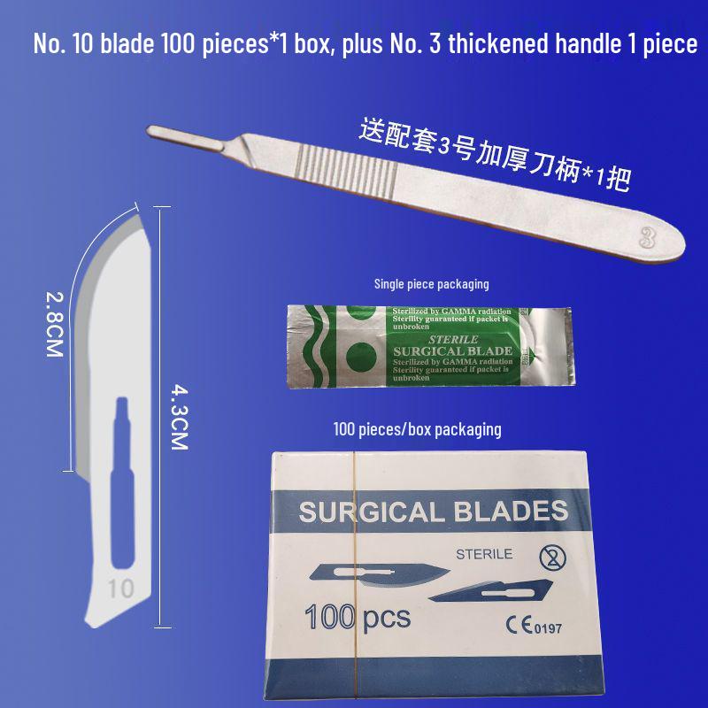 Carbon Steel Surgical Blades (Sizes 10-23) for Dead Skin Removal, Single-Sided